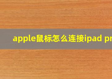 apple鼠标怎么连接ipad pro